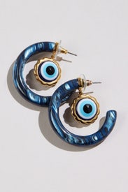 Evil Eye Hoop Earrings by Lele Sadoughi