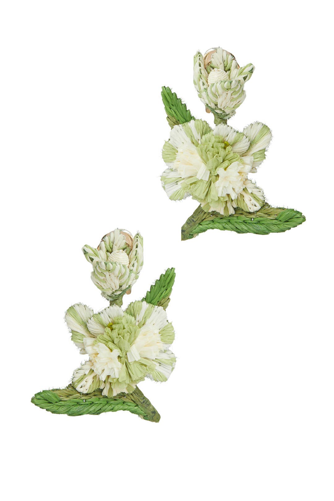 Oscar de la Renta Raffia Flower Earrings