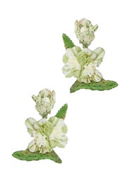 Raffia Flower Earrings by Oscar de la Renta