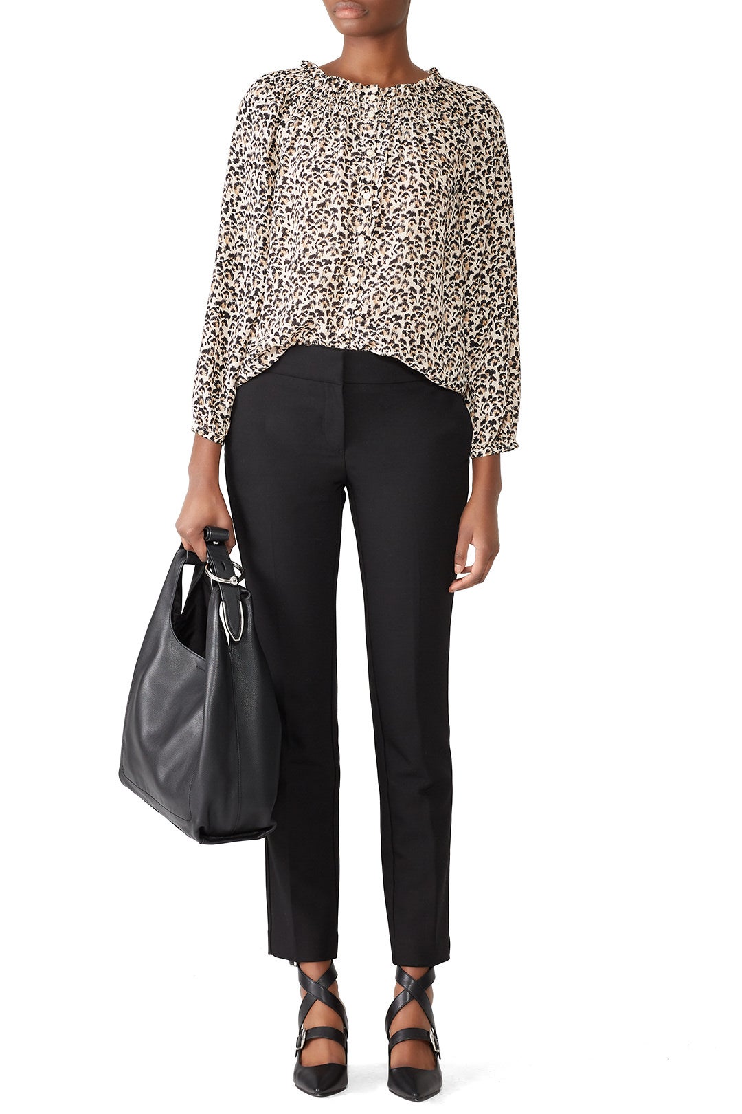 Long Sleeve Leopard Top by Rebecca Taylor NYC 0