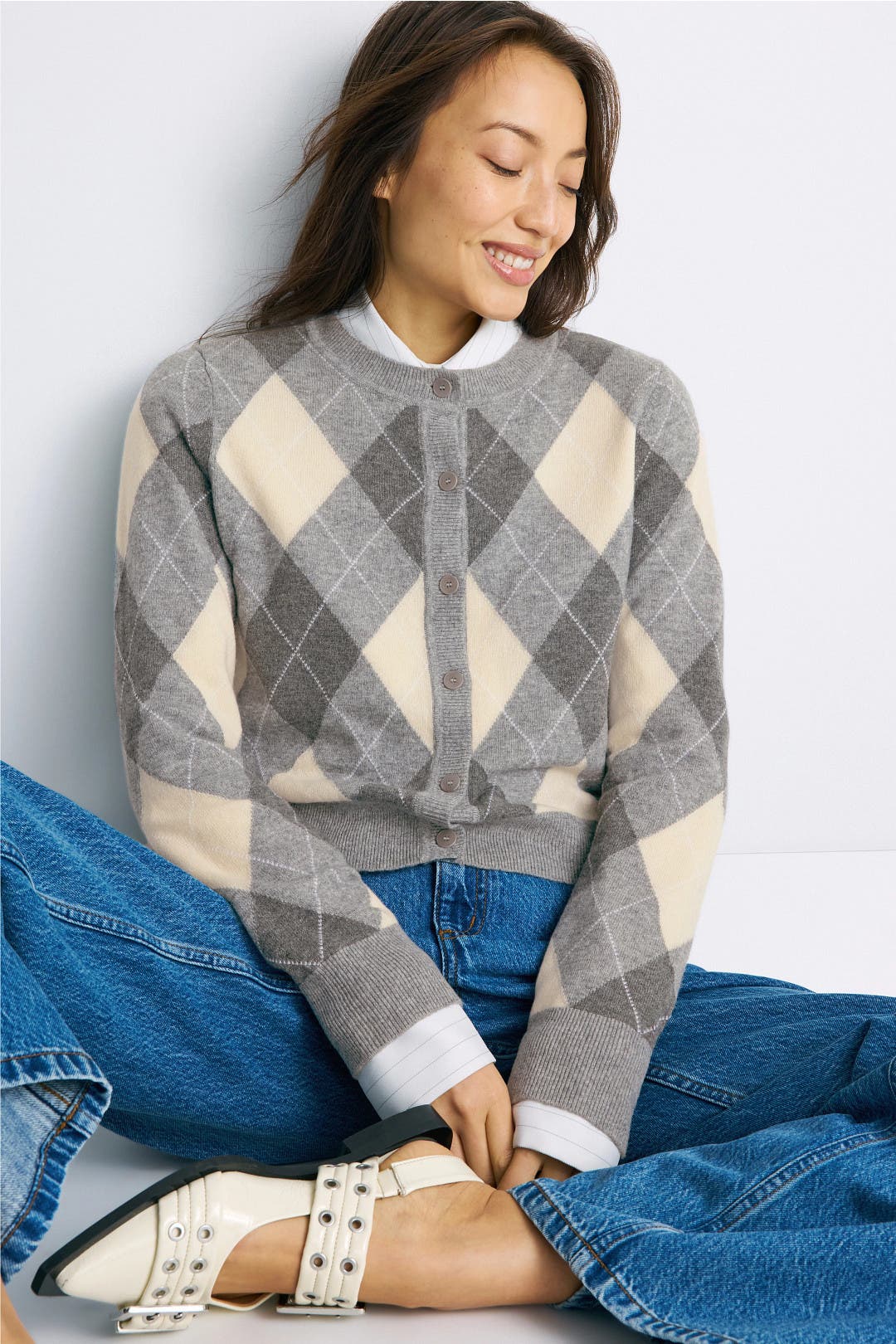 Eurayne Argyle Cardigan by Sandro | Rent the Runway