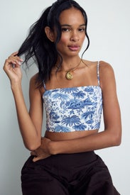 Federico Floral Cropped Tank Top by Staud