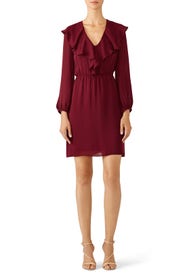 Ruffled Bordeaux Dress by Amanda Uprichard