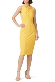 Light Yellow Crew Neck Dress by Donna Morgan