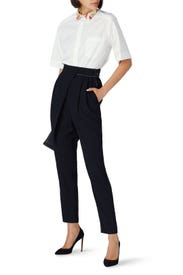 White Short Sleeve Shirt by Haider Ackermann