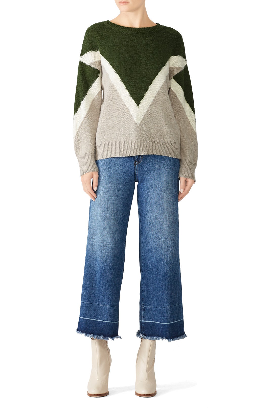 Colorblock Chevron Sweater by J.O.A. 0
