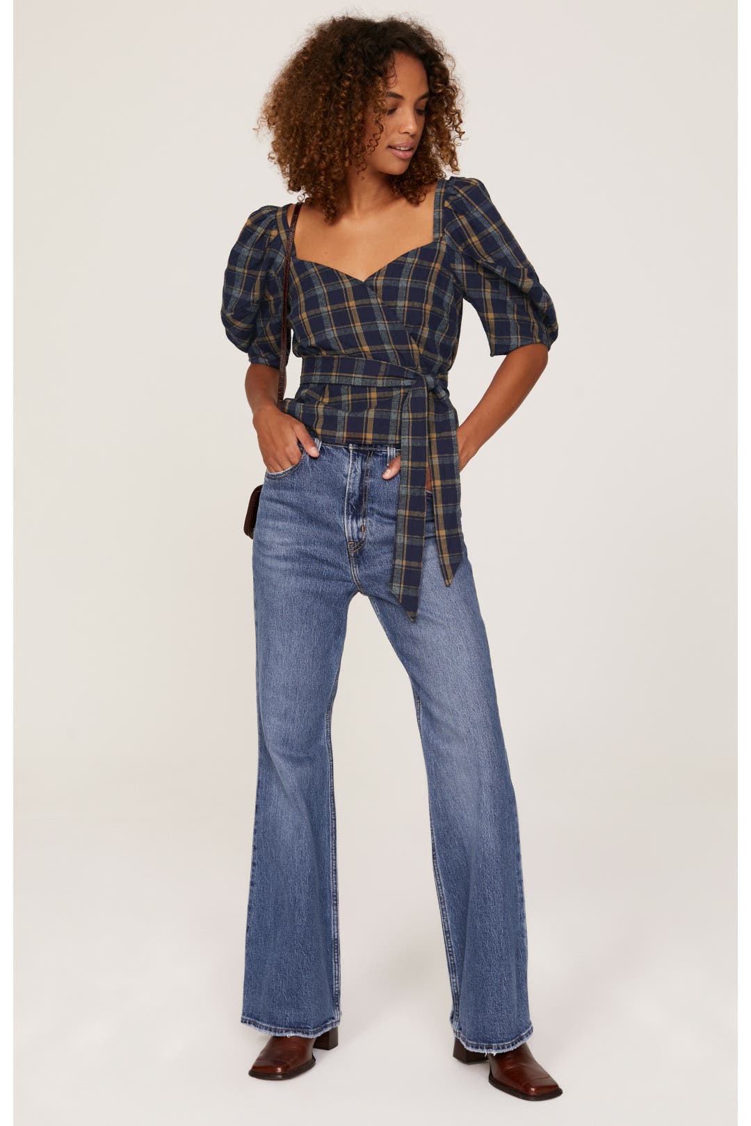 Gingham Peplum Top by Proenza Schouler White Label | Rent the Runway