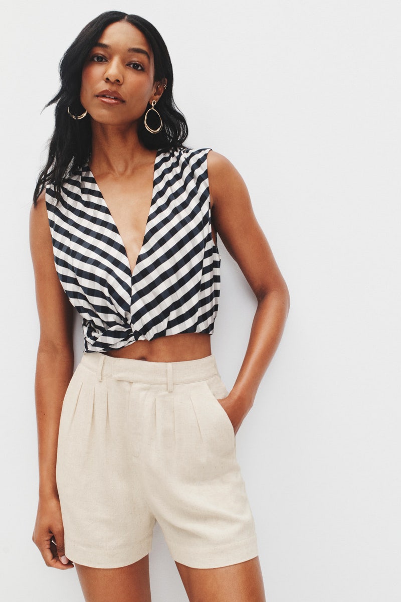Linen Trouser Shorts by Moon River - Photo 0