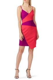 Colorblock Asymmetric Dress by Nicole Miller