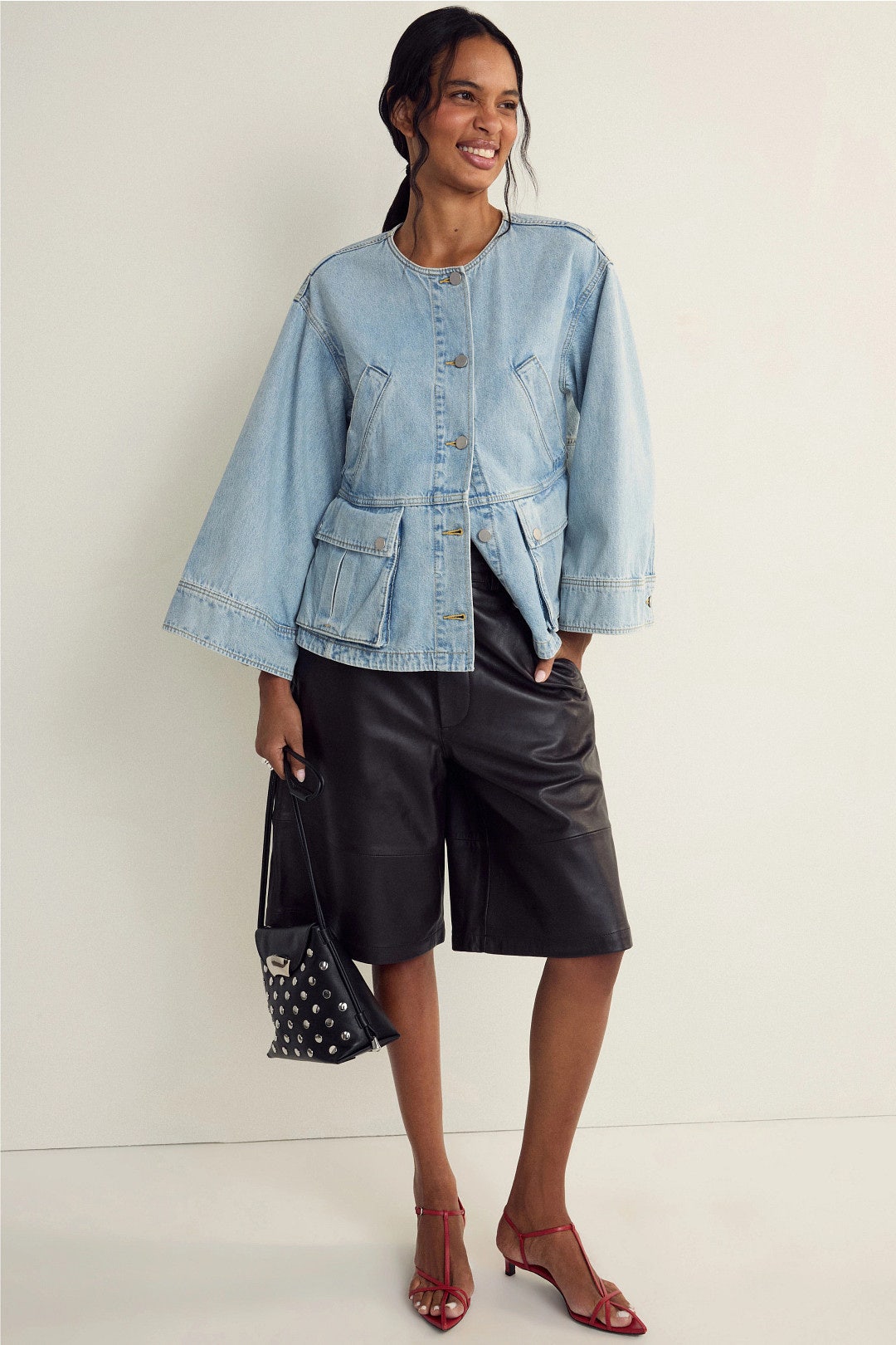 Denim Collarless Jacket by 3.1 Phillip Lim 0