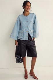 Denim Collarless Jacket by 3.1 Phillip Lim