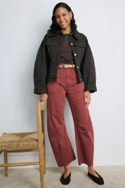 Sloan High Rise Barrel Leg Pants by Veronica Beard