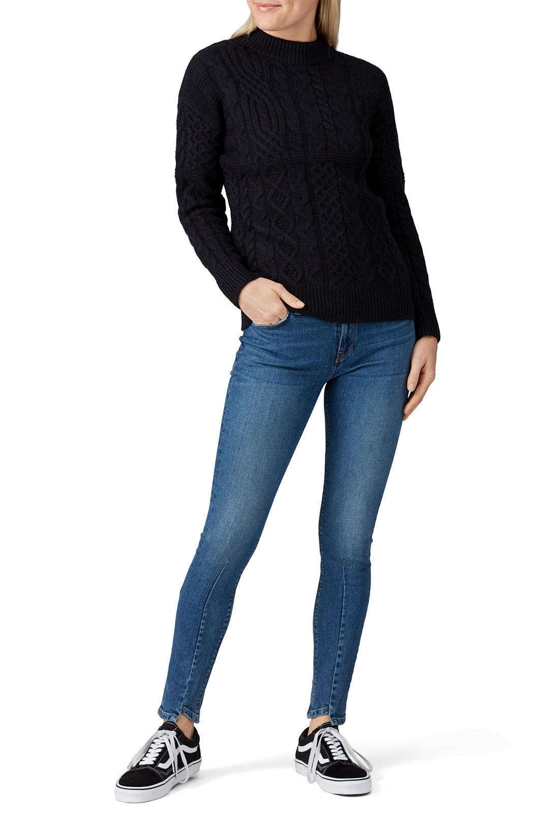 Black Cable Knit Sweater by VOX LUX 0