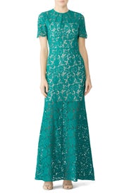 Green Star Crossed Gown by Aijek