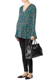 Green Floral Maternity Top by A Pea in the Pod