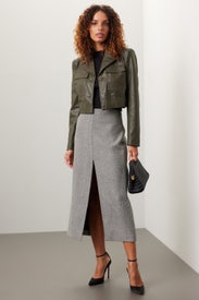 Faux Leather Moto Jacket by Saunders x RTR