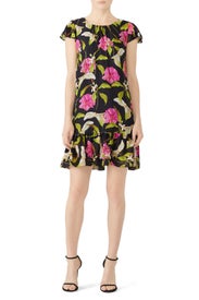 Black Floral Jill Dress by Milly
