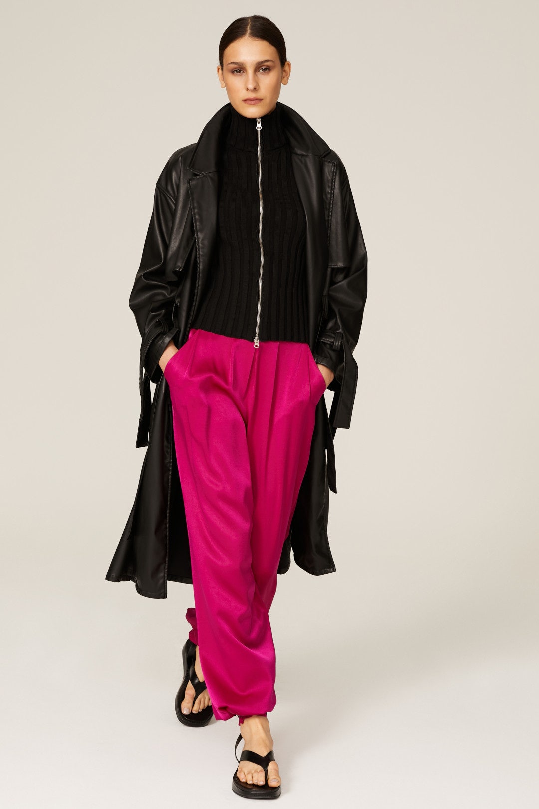 Black Ribbed Zip Pullover by MM6 Maison Margiela 0