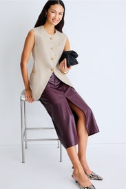 Nolah Button Front Vest by Reiss