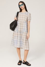 Plaid Midi Dress by R13