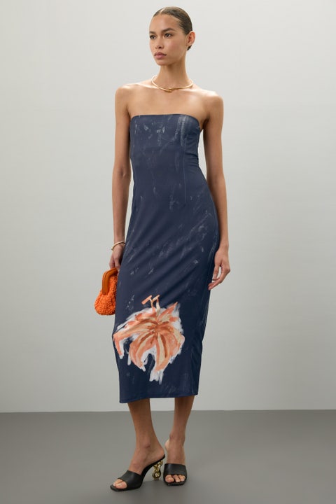 Stella Ruched Midi in Olive