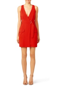 Red Cargo Dress by Amanda Uprichard