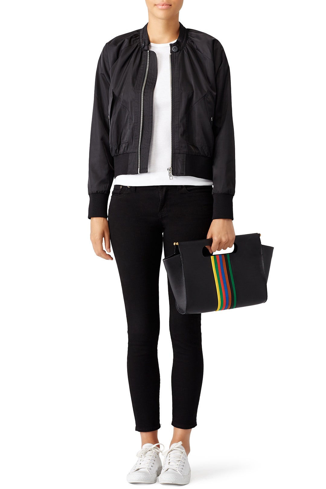 Black Zip Bomber by Free People 0