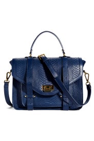 Navy Python Buckle Bag by Gigi New York