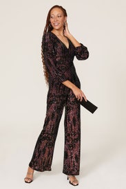 Sequin Wide Leg Jumpsuit by ML Monique Lhuillier