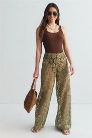 Lace Cover Up Wide Leg Pants by Ronny Kobo x RTR