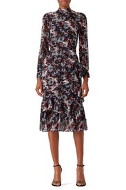 Abstracted Floral Dress by SALONI