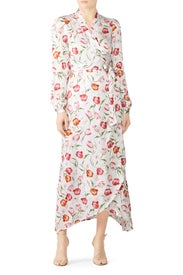 Tulips Shiny Wrap Maxi by byTiMo