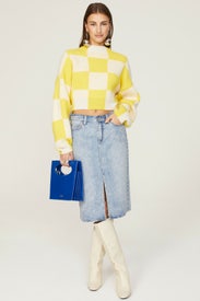 Mid Rise Denim Skirt by LEE