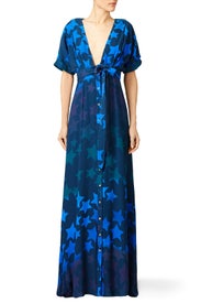 Navy Star Blast Tie Front Dress by Mara Hoffman