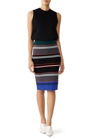 Knit Stripe Pencil Skirt by Nicole Miller