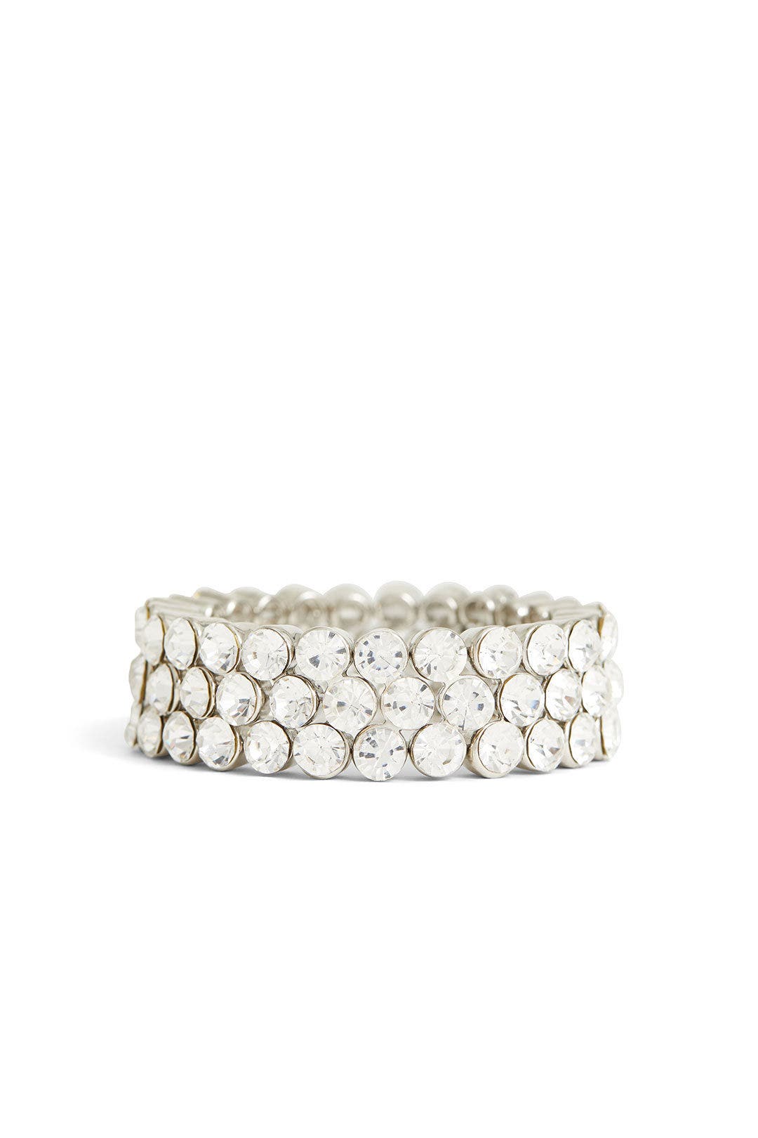 Three Row Crystal Stretch Bracelet by Slate & Willow Accessories
