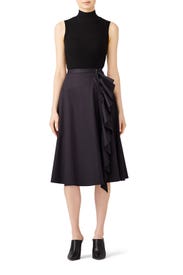 Sateen Ruffle Skirt by Tome