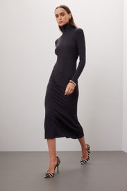 Ribbed Turtleneck Dress by Toccin