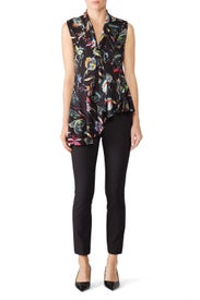 Black Jungle Flower Top by Jason Wu Collection