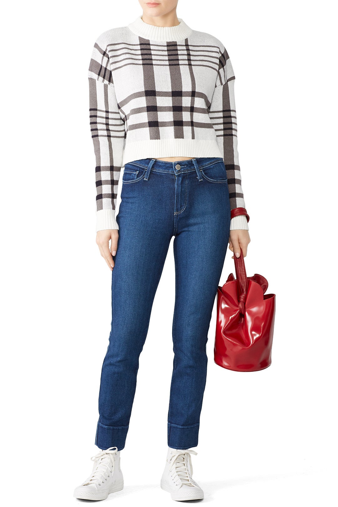Anna Crop Check Sweater by MINKPINK 0