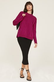 Pink Plaited Sweater by NAADAM