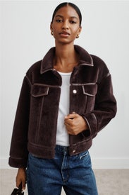 Monge Collarless Faux Fur Jacket by ZAPA