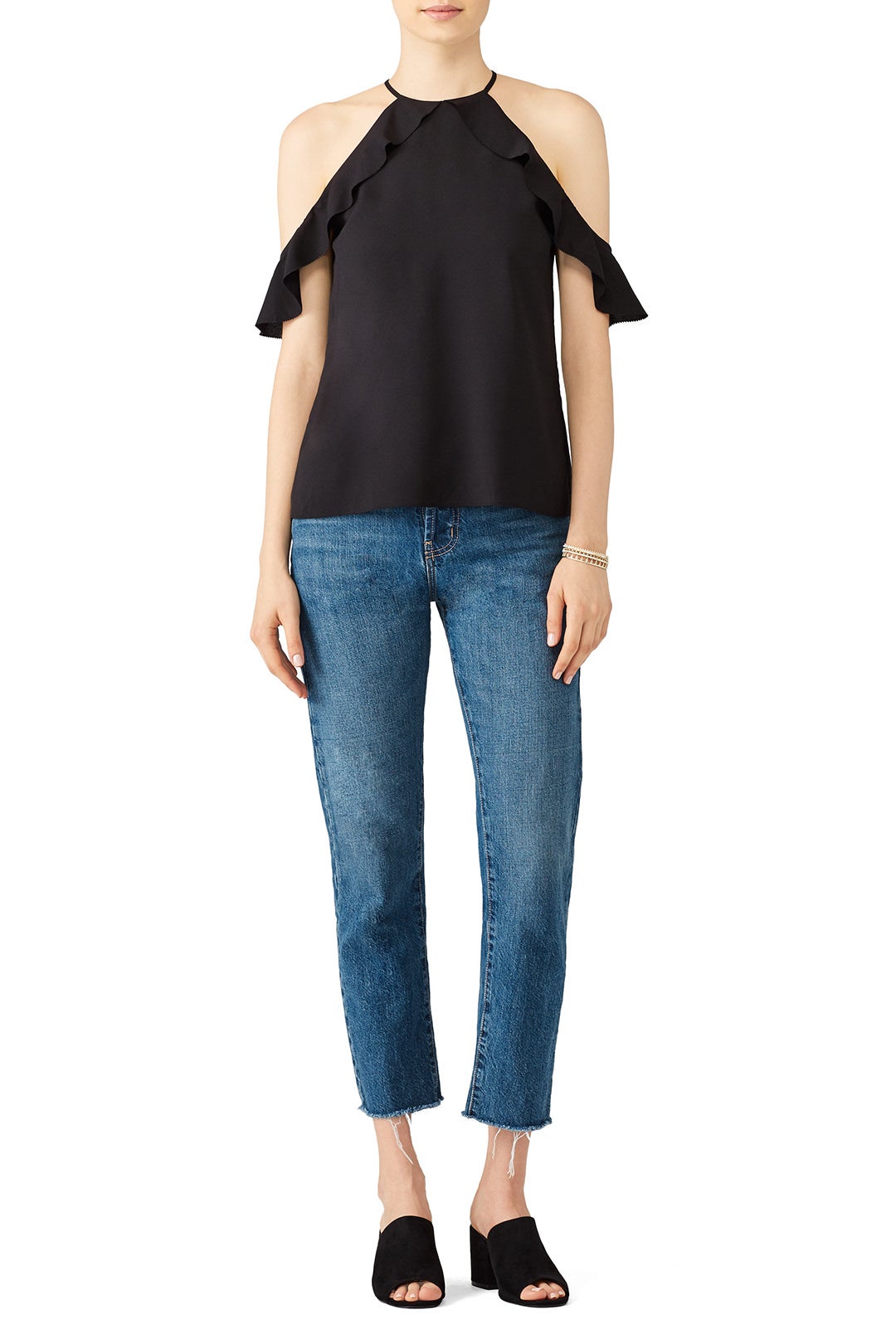 Black Saga Ruffle Top by Cooper & Ella 0