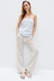 Linen Wide Leg Drawstring Pants by Ellen Tracy