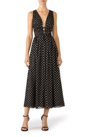 Polka Dot Plunge Dress by ML Monique Lhuillier