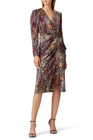 Snake Print Wrap Dress by Rebecca Taylor NYC