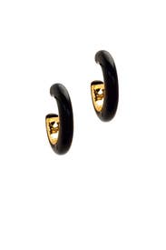 Black Irina Statement Hoops by Gorjana Accessories