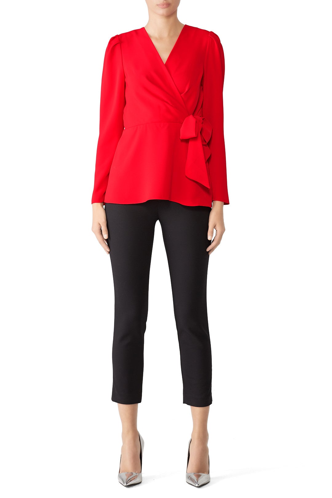 Red Tie Waist Top by Jay Godfrey 0