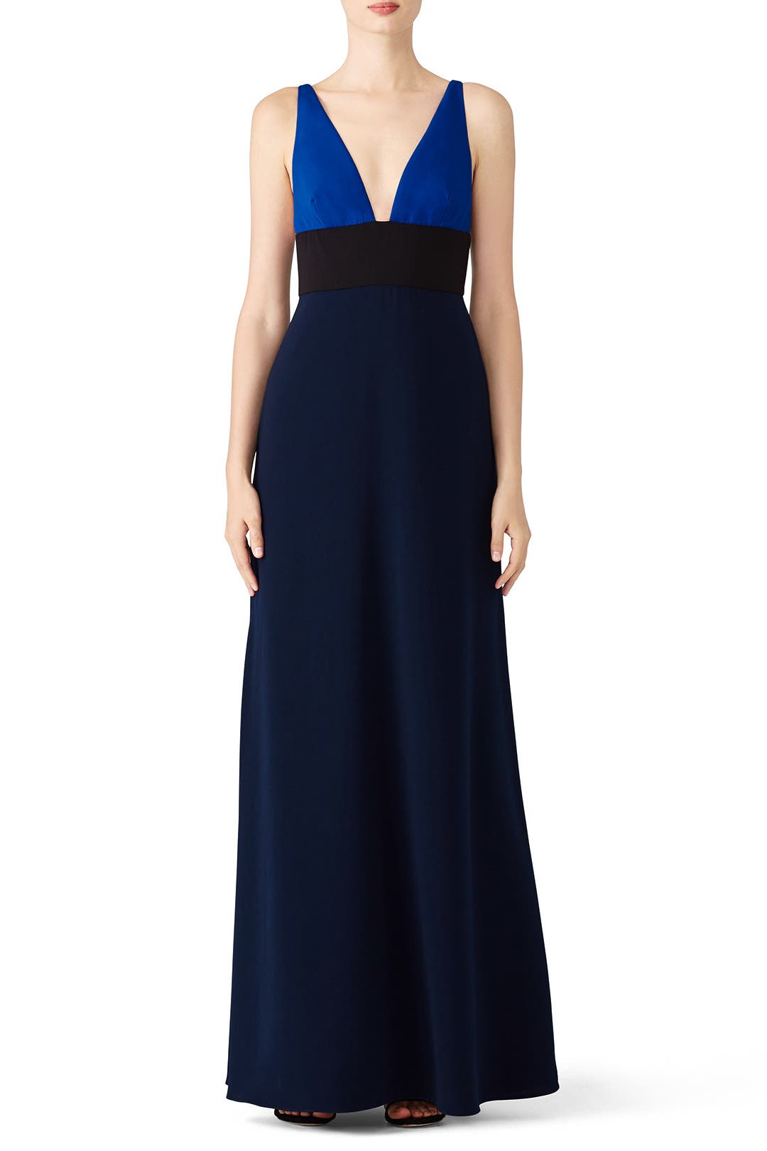 【関税&送料込】Mm Studio Midnight Blue Viscose Blend Dress Linen-Blend Halter Side-Slit Maxi Dress | Nuuly