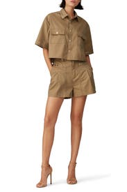 Cropped Khaki Shirt by Koché